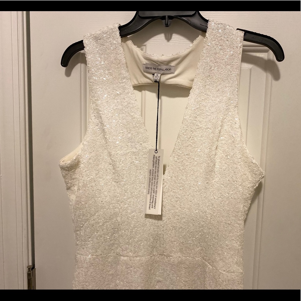 White Sequin Dress.